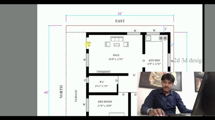32 x  40 North facing 2bhk house plan as per vastu in tamil  2019   ll 093