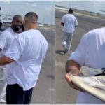 Kanye West Gifts DJ Khaled Unreleased Yeezy’s Off His Feet At Airport