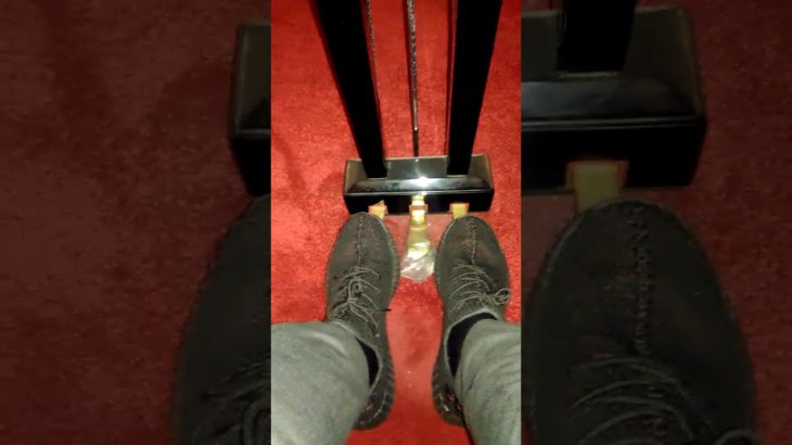 Yamaha Grand Piano pedal pumping in Adidas Yeezy Boost 350 BRed