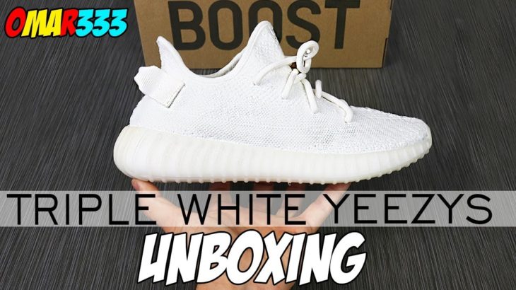 Yeezy Boost 350 V2 Triple White adidas + SkullCandy auriculares | Unboxing