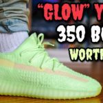 WATCH BEFORE YOU BUY! “GLOW” ADIDAS YEEZY BOOST 350 V2 ON FEET REVIEW & GLOW TEST !