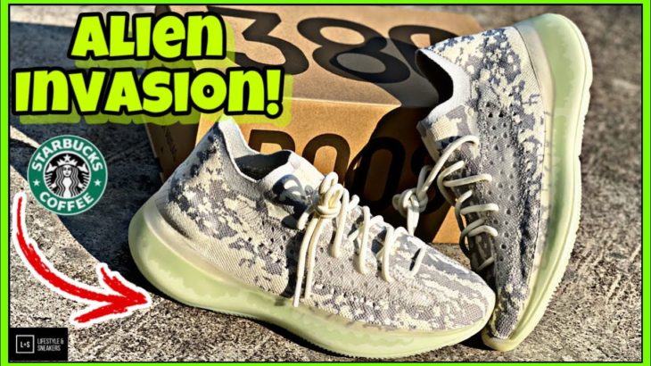 Adidas YEEZY Boost 380 Alien UNBOXING & REVIEW at Starbucks