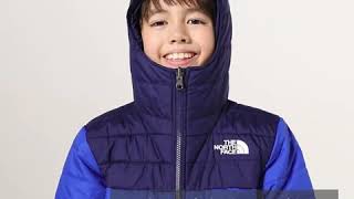 The North Face北面兒童藍色防潑水保暖連帽外套｜3CQ2CZ6