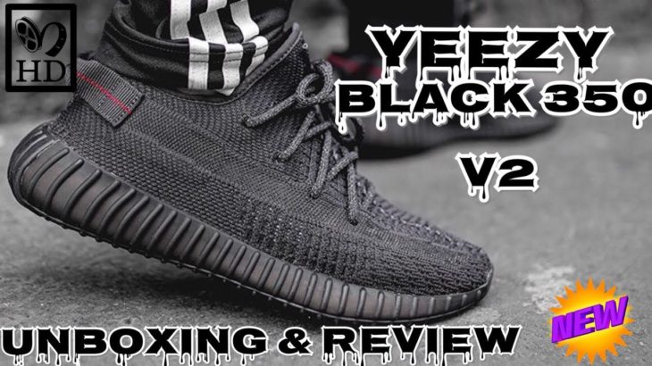 BLACK YEEZY 350 V2 (NON REFLECTIVE) UNBOXING & REVIEW