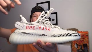 Yeezy zebra unboxing and on foot