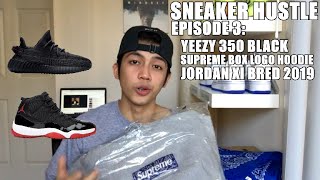 Sneaker Hustle | EP 3: Yeezy 350 Black Kaws Lacing, Supreme Bandana BOGO Hoodie, Jordan XI Bred