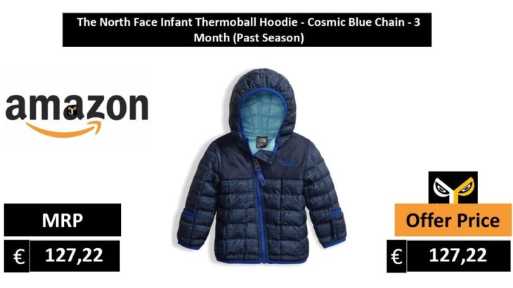 The North Face Infant Thermoball Hoodie – Cosmic Blue Chain – 3 Month (Past Season)