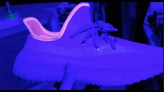 How To Legit Check Real Yeezy Boost 350 V2 DESERT SAGE w/Blue UV Light & Flashlight Test!