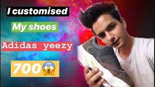 I customised my shoes 😱 || adidas yeezy 700 || Azhar ansari ||