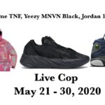 Yeezy MNVN Black, Supreme TNF, & Flint Jordan Live Cop