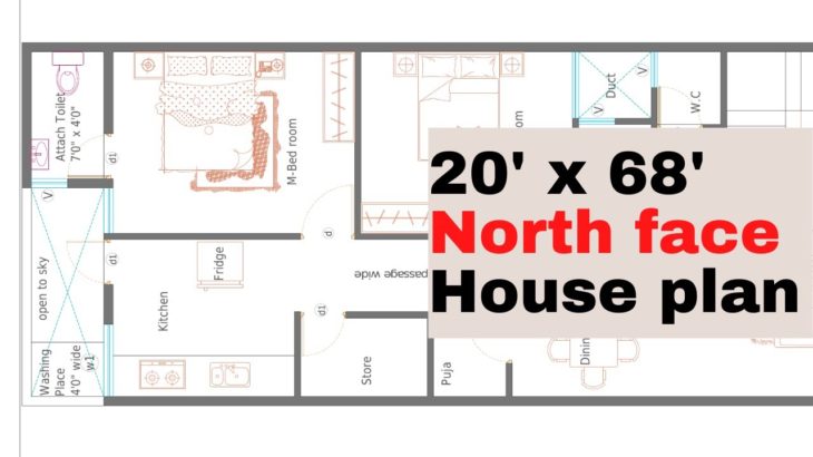 20′ x 68′ North Face ( 2 BHK ) House Plan Explain In Hindi #northface #3bhknorthface