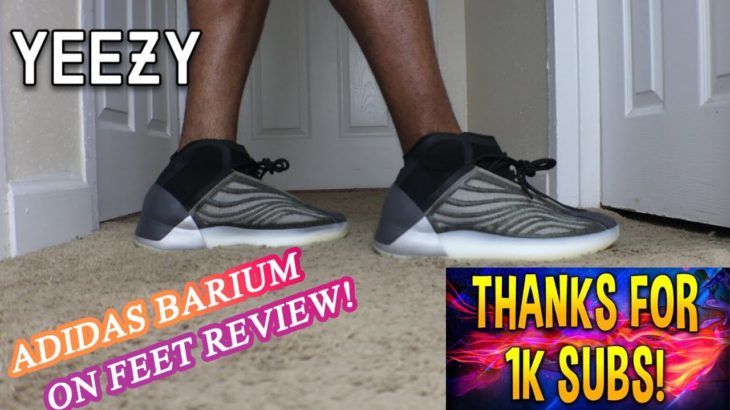 ADIDAS YEEZY BOOST QNTM BARIUM ON FEET REVIEW! 1000 SUBS GIVEAWAY!!