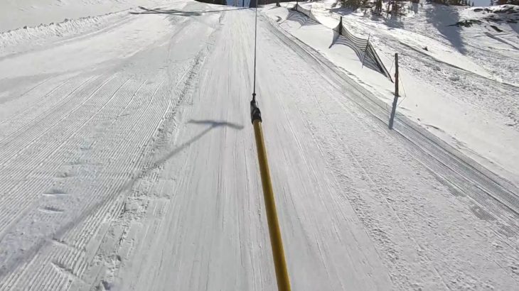 Riding the North Face T Bar lift at Crested Butte