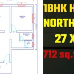 house plan 27 X 30 1 BHK NORTH FACE