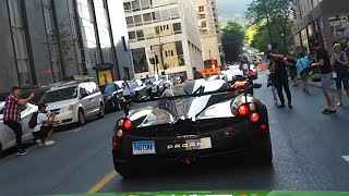 Crowd goes crazy as exotic car club arrives in the streets of Montreal