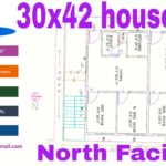 30 X 42 site of north facing house plan of 2BHK 2 portion house