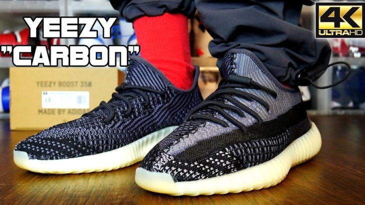 Adidas Yeezy 350 Boost V2 CARBON On Foot In 4k Ultra HD