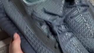 Adidas Yeezy Boost 350 V2 Dark Grey Gauze Темно-серые синие , полоса рефлективная