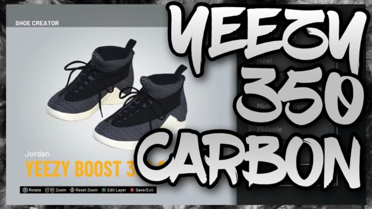 HOW TO MAKE Yeezy Boost 350 V2 “Carbon” IN NBA 2K21! NBA 2K21 Shoe Creator