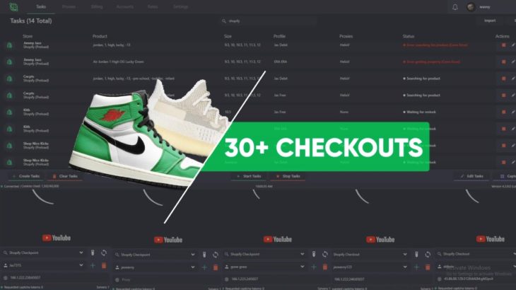 Lucky Green 1s, Court Purple Lows, Yeezy 350 Naturals Live Cop!  |  30+ Checkouts | Using Cybersole