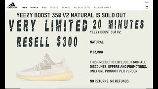 SOLD OUT Adidas YEEZY 350 V2 BOOST NATURAL RELEASE DAY REVIEW