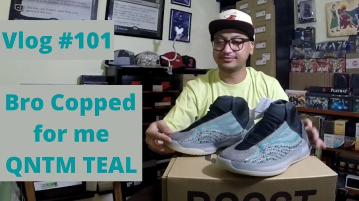 Vlog # 101 – Bro Copped this for me // adidas Yeezy QNTM Teal Blue