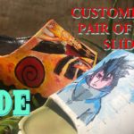 Customizing a pair of yeezy slides 🎨🎨 Naruto inspired custom