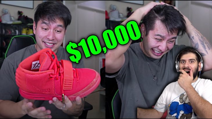 HE GOT YEEZY RED OCTOBERS IN MYSTERY BOX!! Reacting to INSANE $10,000 SNEAKER Beater Box