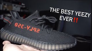 MY FIRST PAIR OF YEEZYS EVER!YEEZY BRED V2 REVIEW!