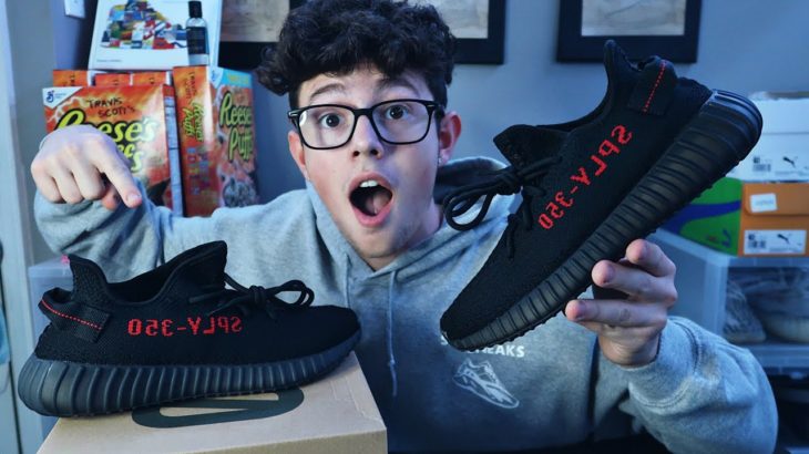 YEEZY 350 v2 BRED UNBOXING + REVIEW!!