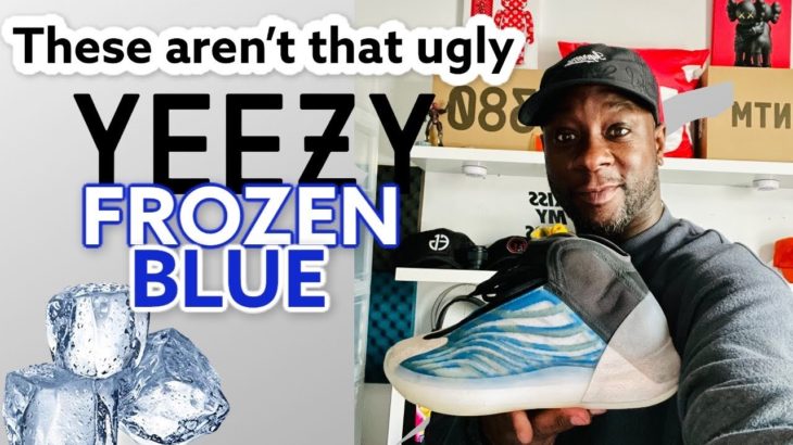 Yeezy QNTM Frozen Blue on feet