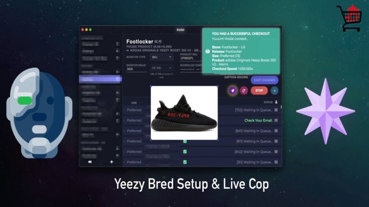 Live Cop | Yeezy Bred Setup & Live Cop | Kodai & Polaris | 20+ Checkouts
