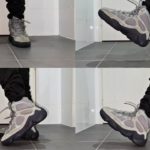Adidas Yeezy 500 High Mist Slate on feet