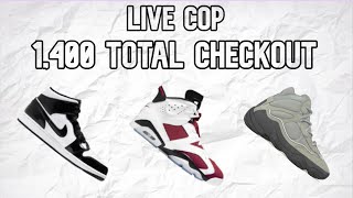 LIVE COP | Jordan 6 Carmine / Jordan 1 Mid Carbon / Yeezy 500 High | COOKOUT