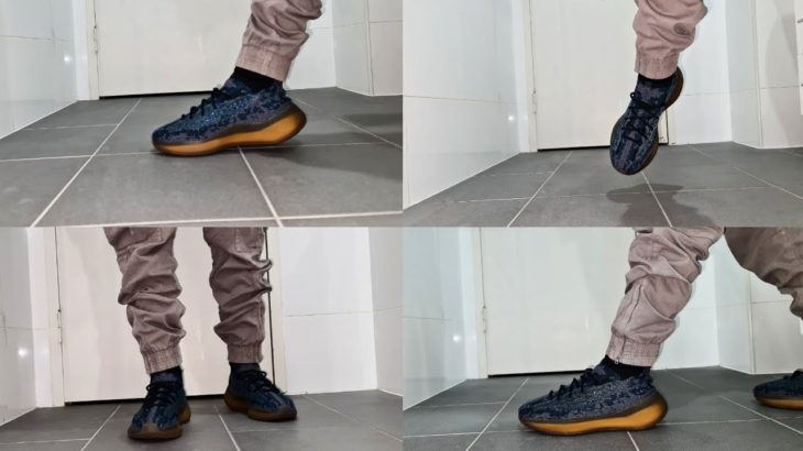 Adidas Yeezy Boost 380 Covellite on feet