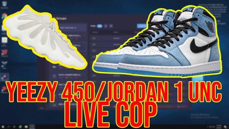 LIVE COP – Yeezy 450 Cloud White and Jordan 1 UNC Univeristy Blue