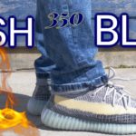 Yeezy 350 Ash Blue on feet
