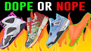 DOPE or NOPE Sneaker Releases: Jordan 4 University Blue, Yeezy Slides,  Jordan 7 Flint, AND MORE!