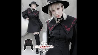 TX910■ゴシック モード系 セーラーカラー 刺繡 ショートジャケット トップス 黒