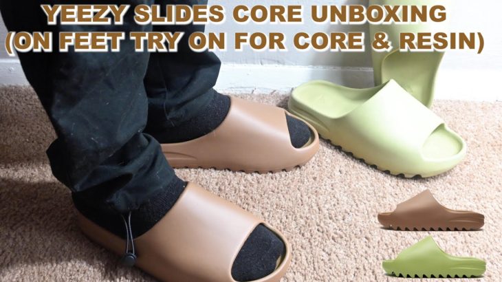 Yeezy Slide Core – Unboxing & (ON FEET TRY ON CORE & RESIN) 4K! – What Is The Best Yeezy Slide Color