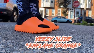 HONEST REVIEW OF THE YEEZY SLIDE “ENFLAME ORANGE”!!! YEEZY SLIDE “ENFLAME” REVIEW + ON FOOT IN 4K!!!