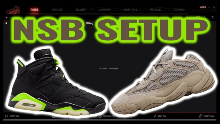 NSB SETUP FOR BEGINNERS: Yeezy 500 Taupe Light & AJ Electric Green/ How to make tasks! (June 2021)