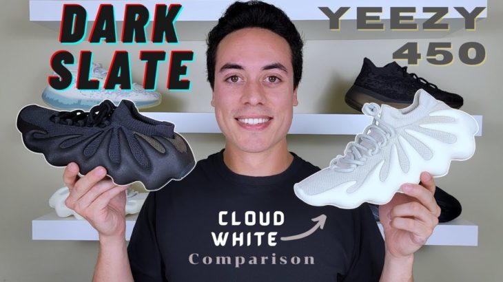 WATCH BEFORE YOU BUY the Adidas Yeezy 450 (Review & On Feet) DARK SLATE vs CLOUD WHITE Comparison!