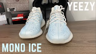 Yeezy Boost 350 V2 Mono Ice Review and On Feet || New Sizing Tips