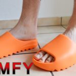 Yeezy Slide Enflame Orange on Feet Review