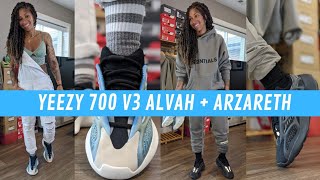 DOUBLE Yeezy 700 V3 Unboxing: Alvah + Arzareth | 6 Styled Fits…Which Is Better?! Sizing Help!