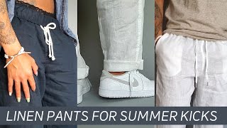 How to Style Linen Pants, Sneakers + Yeezy Slides for the Summer