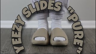 YEEZY SLIDES PURE REVIEW & ON FOOT