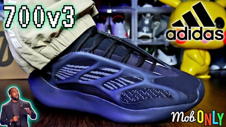 Adidas Dark Glow Yeezy 700 v3 on foot in 4k Ultra hd