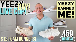 YEEZY Day LIVE COP!!! Adidas banned my address! + $12 Foam Runner Review + 450 Cloud White Review!!!